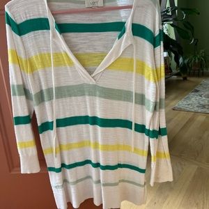 Loft tassel tie neck tunic sweater